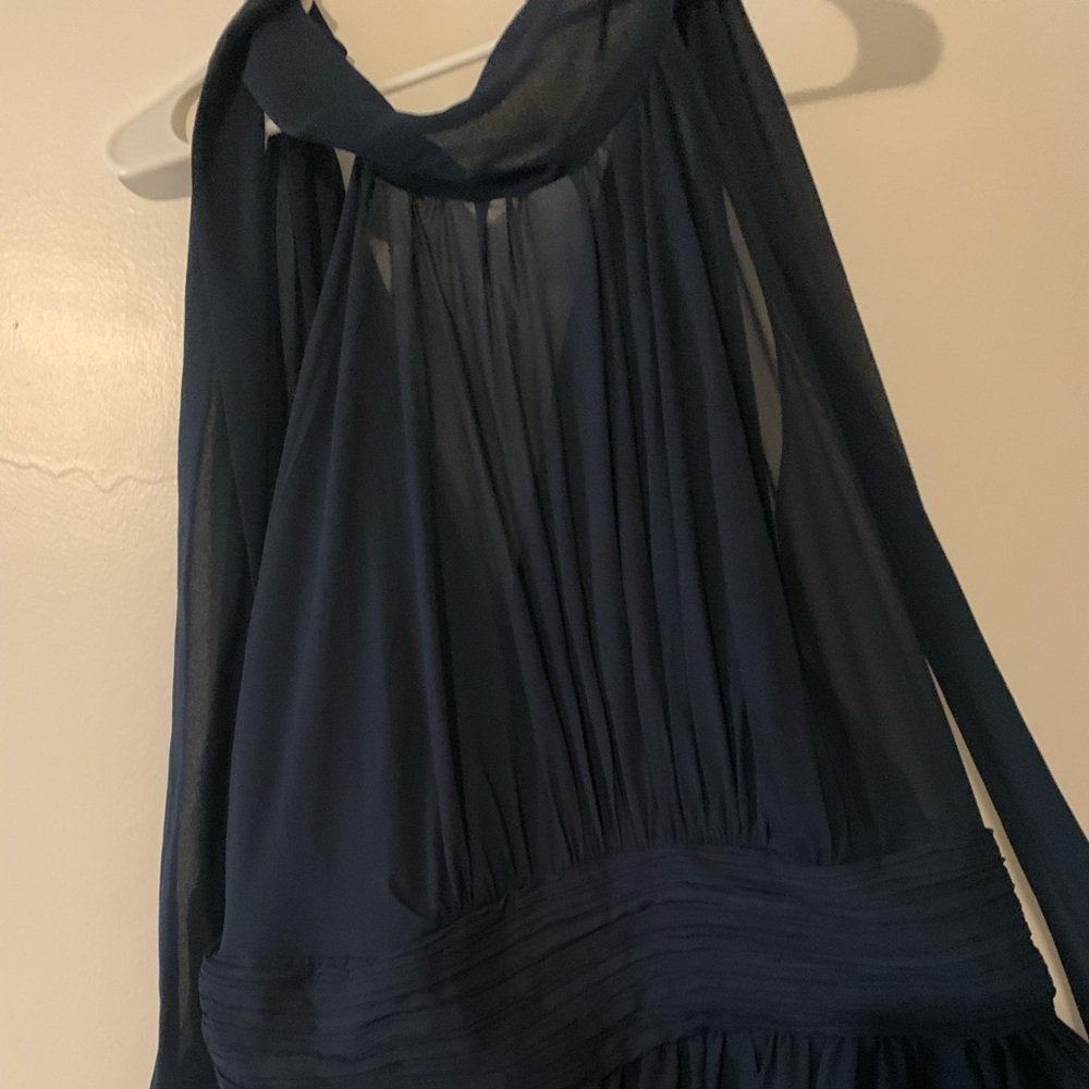 Navy blue dress… Wedding gown perfect for a outing although.